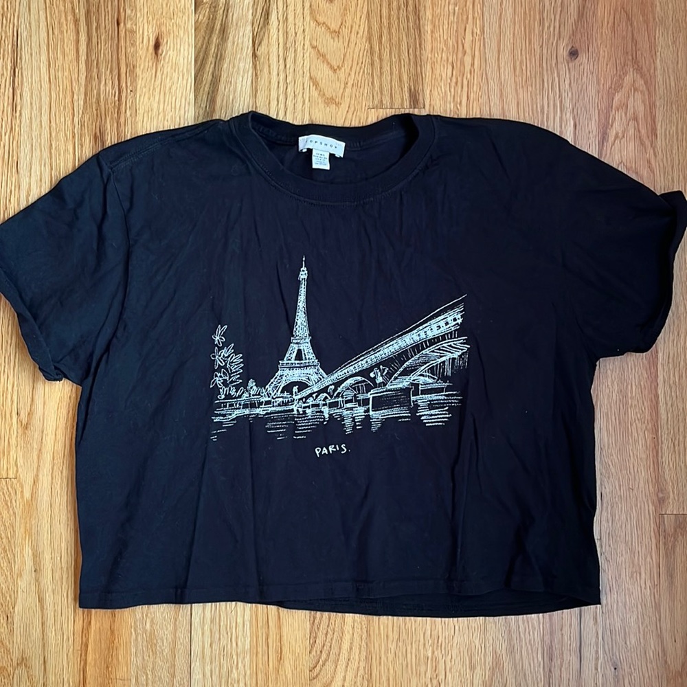 Topshop Women’s Graphic Paris Tee Size 8-12